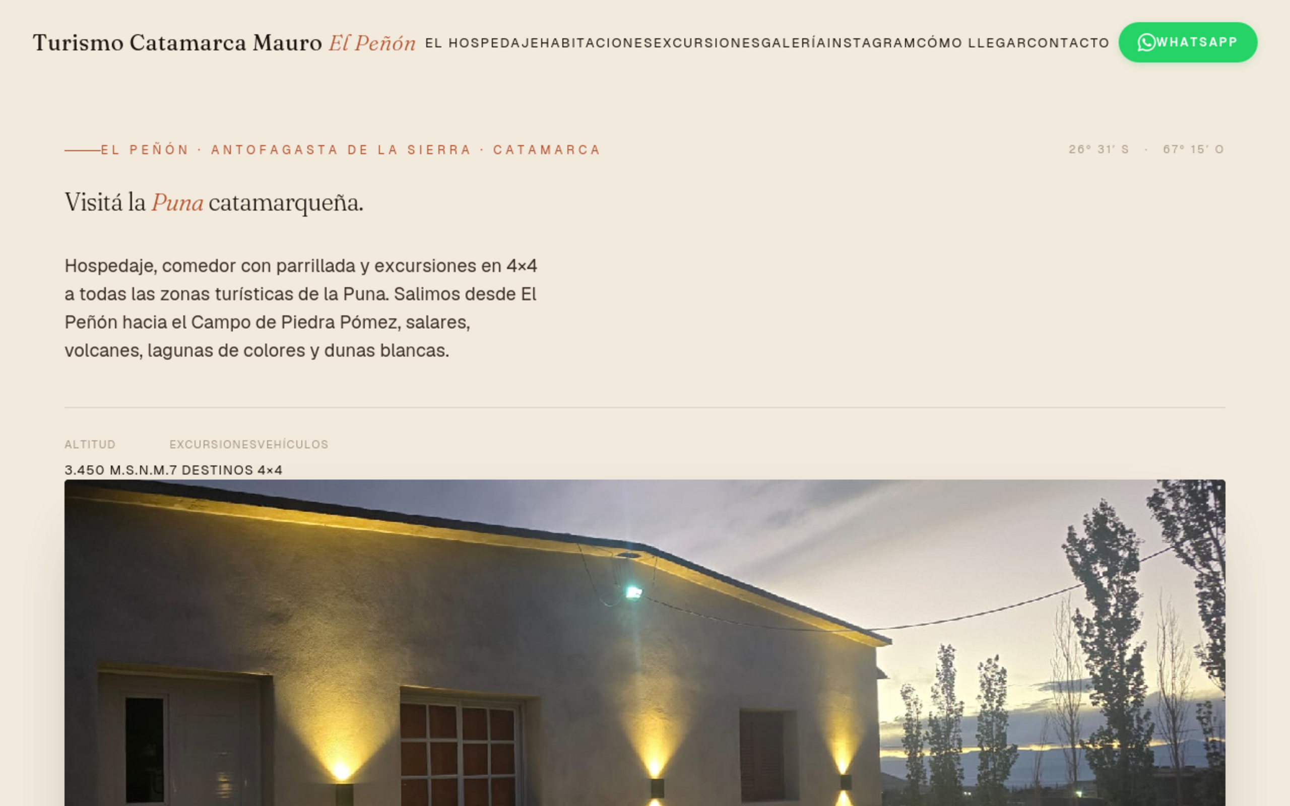 Sitio web de Mauro Turismo El Peñon